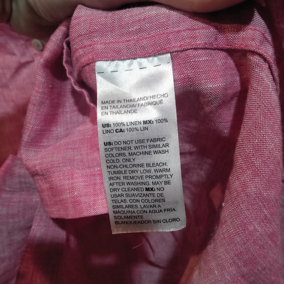 Chicos 100% linen red button up top size 20/22 - Picture 6 of 6